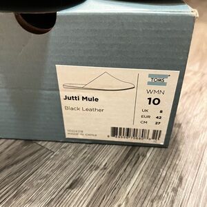TOMS Black Leather Jutti Mule Shoes